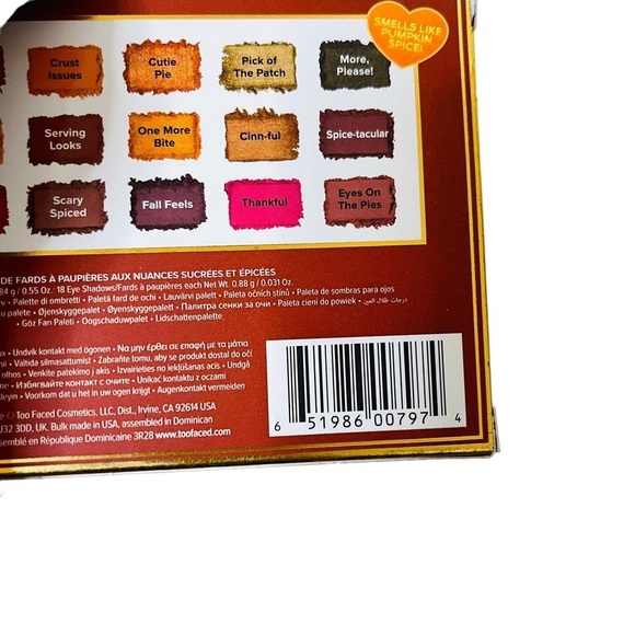 Too Faced Pumpkin Spice: Second Slice SWEET & SPICY EYE SHADOW PALETTE New - Picture 4 of 5